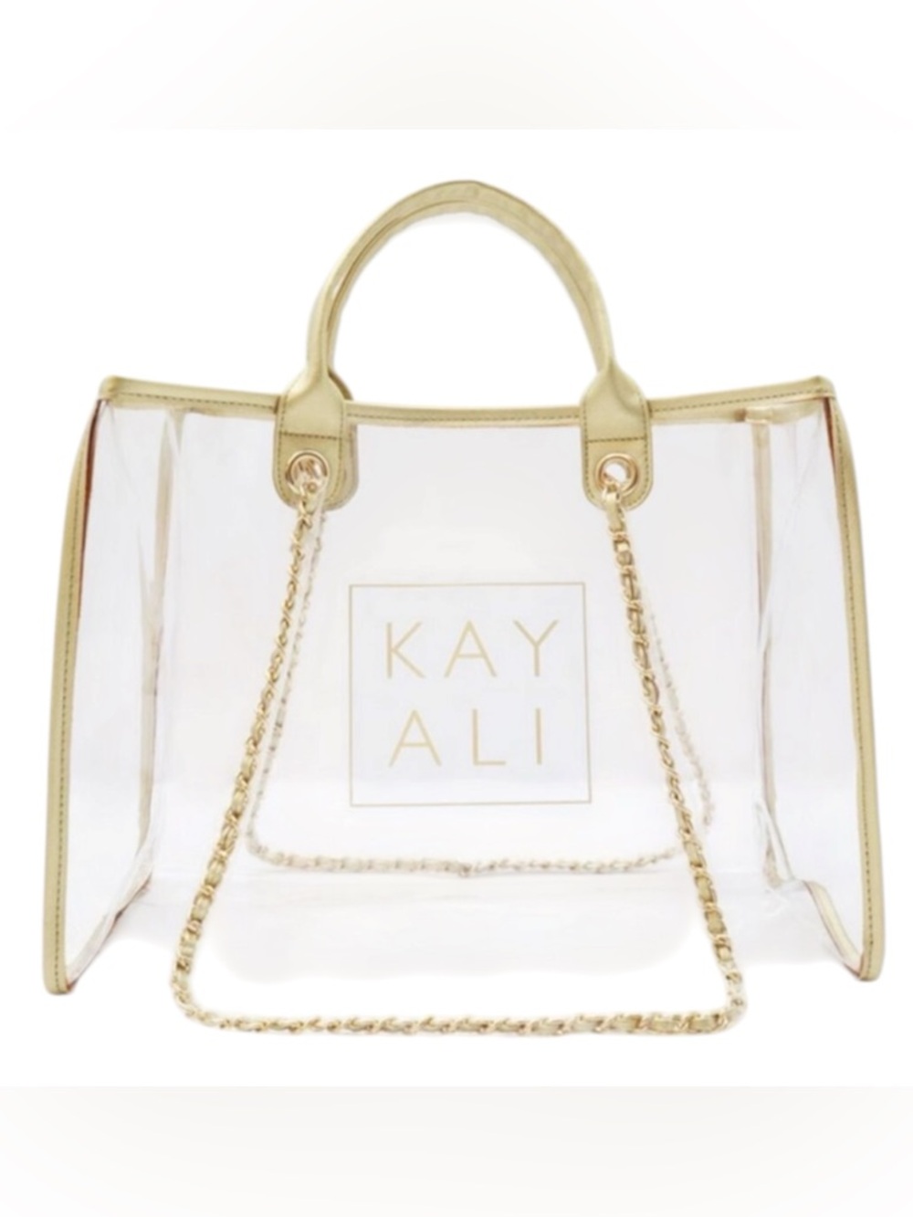 KAYALI Gold Transparent Tote Bag